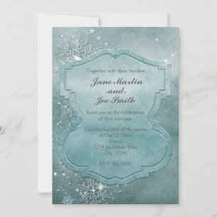 Winter Magical Snowflakes Wedding Party Invitation