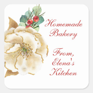 Winter Magnolia Christmas Bakery Sticker