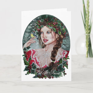 Winter maiden Christmas greeting card