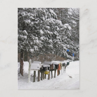 Winter Mail Boxes Holiday Post Card