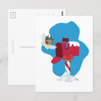 Winter Mailbox Airmail Postcard