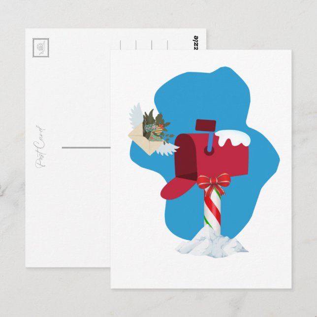 Winter Mailbox Airmail Postcard (Front/Back)