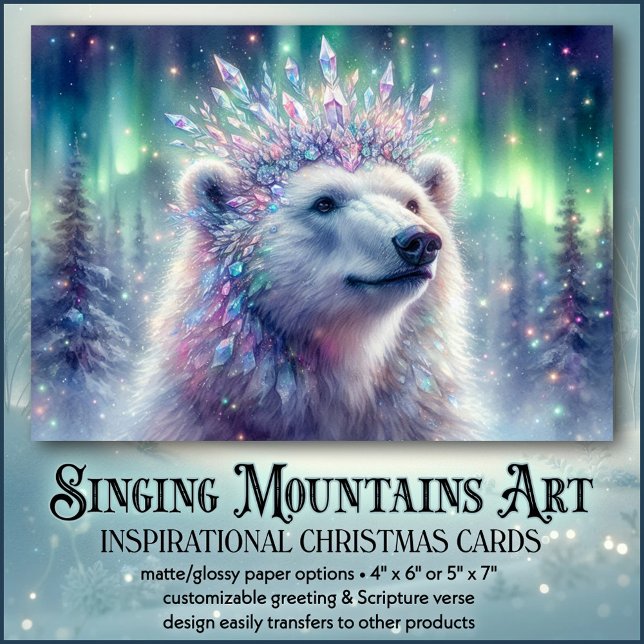 Winter Majesty Polar Bear KJV Bible Christmas Holiday Card (Creator Uploaded)