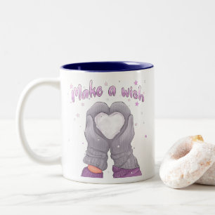 Winter Make A Wish Girly Two-Tone Coffee Mug