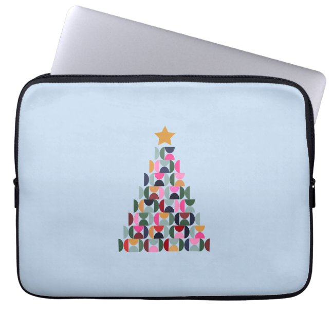 Winter Market 10 Colourful Christmas Tree Laptop Sleeve (Front)