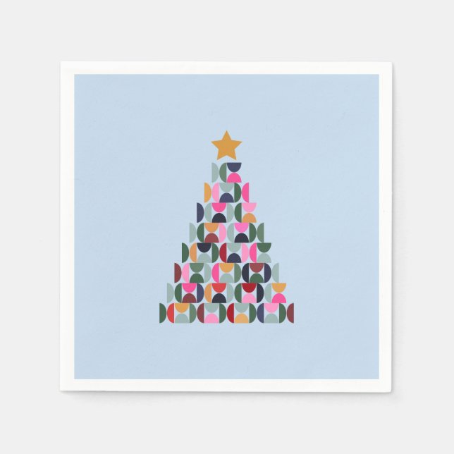 Winter Market 10 Colourful Christmas Tree Napkin (Front)