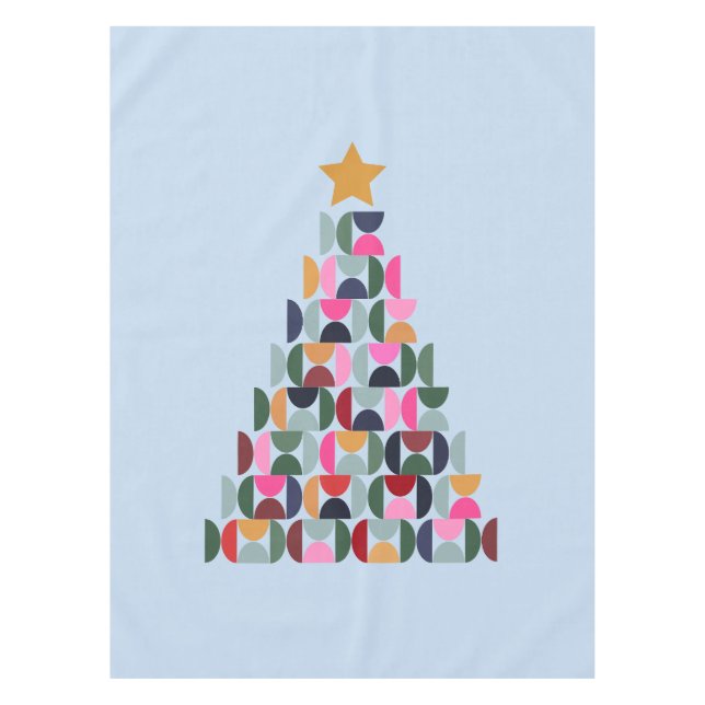 Winter Market 10 Colourful Christmas Tree Tablecloth (Front)