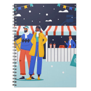 "Winter Market Festivities" Spiral Notebook