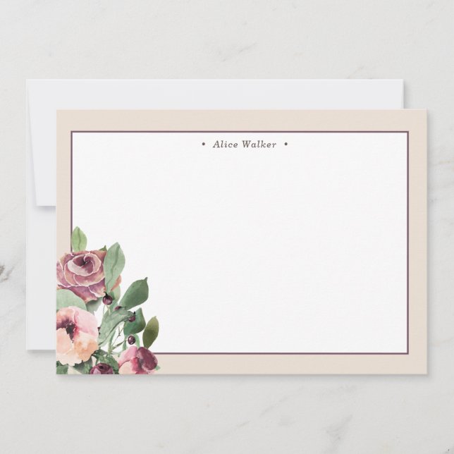 winter marsala floral Stationery Note Card (Front)