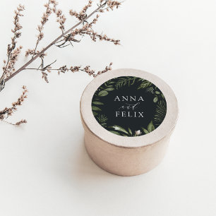 Winter Meadow   Green Botanical Wedding Classic Round Sticker