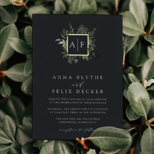 Winter Meadow Monogram Botanical Wedding