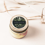 Winter Meadow | Personalised Botanical Wedding Classic Round Sticker<br><div class="desc">Seal your invitation envelopes or favours with these elegant botanical wedding stickers featuring your names framed by a top and bottom border of winter watercolor foliage in shades of dusty sage green and olive. Coordinates with our Winter Meadow wedding collection.</div>