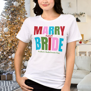 Winter Merry & Bride Squad Bachelorette Tri-Blend Shirt