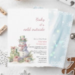Winter Merry Christmas Snowman Watercolor Baby Sho Invitation<br><div class="desc">Winter Merry Christmas Snowman Watercolor Baby Shower</div>