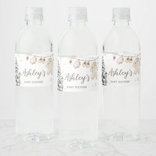 Winter Merry Little Baby Clothes Baby Shower Water Bottle Label
