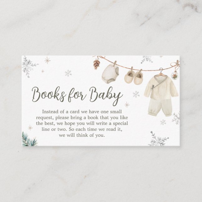 Winter Merry Little Baby Clothes Books for Baby Enclosure Card (Front)