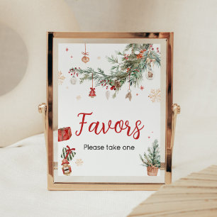 Winter Merry Little Christmas Baby Shower Favours Poster