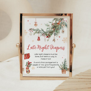 Winter Merry Little Christmas Late Night Diapers Poster