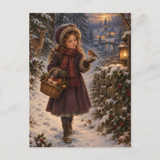 Winter Messenger Christmas Postcard