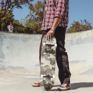 Winter Military Camouflage Pattern Skateboard
