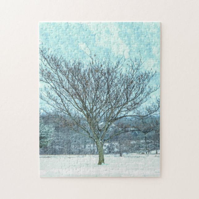 Winter Mimosa Painterly Jigsaw Puzzle (Vertical)