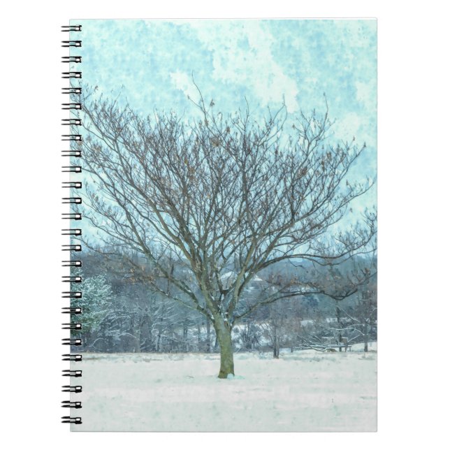 Winter Mimosa Painterly Notebook (Front)