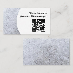 Winter minimalist digital nomads freelancer white business card