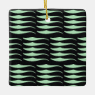 Winter Mint 3   MERRY CHRISTMAS   m3galleryStudio  Ceramic Ornament