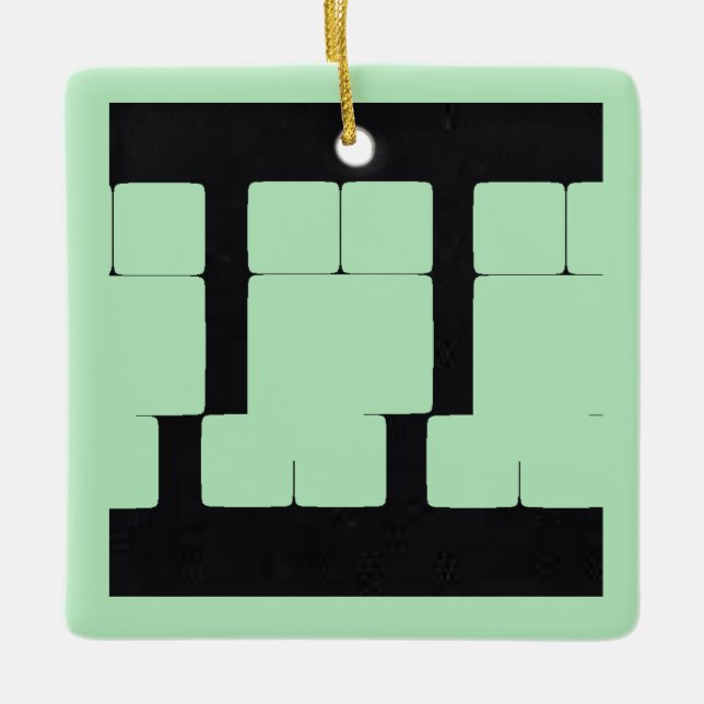 Winter Mint 7 | MERRY CHRISTMAS | m3galleryStudio  Ceramic Ornament (Front)