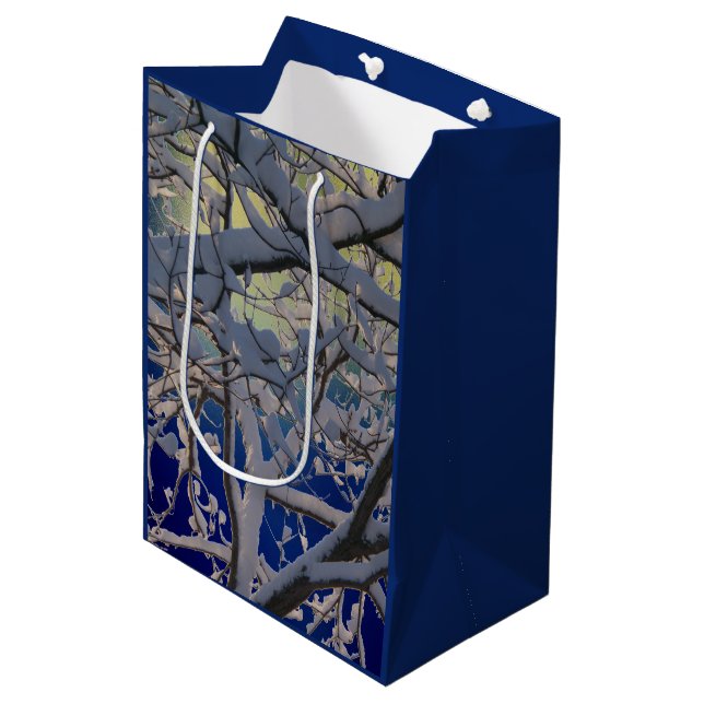 Winter Mix Wrapping Paper-Design 1 Wrapping Paper Medium Gift Bag (Front Angled)