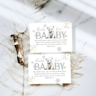Winter Modern Bear Neutral Baby Shower Book Enclosure Card