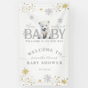 Winter Modern Bearly Wait Baby Shower Welcome Banner