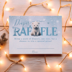 Winter Modern Bearly Wait Diaper Raffle Enclosure Card