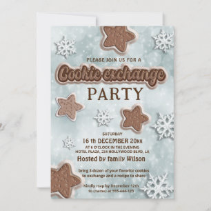 Winter modern cookie exchange party invitation