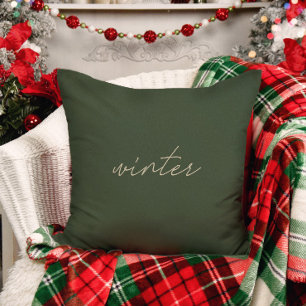 Winter • Modern Elegant Dusty Green Christmas Cushion