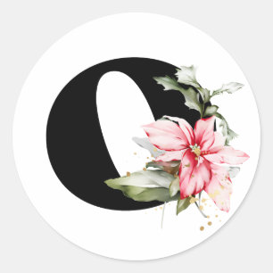 winter MONOGRAM Bulgarian Cyrillic alphabet  Class Classic Round Sticker