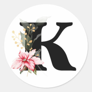 winter MONOGRAM Bulgarian Cyrillic alphabet  Class Classic Round Sticker