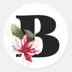 winter MONOGRAM Bulgarian Cyrillic alphabet  Class Classic Round Sticker