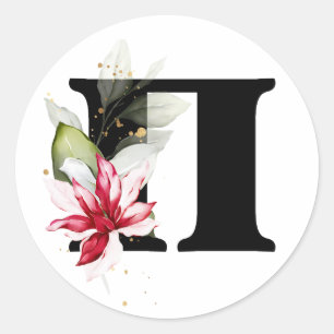 winter MONOGRAM Bulgarian Cyrillic alphabet  Class Classic Round Sticker