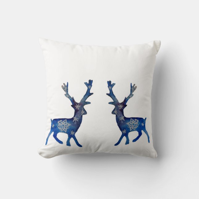 Winter Mood Reindeer  Mandala Snow Pillow (Front)