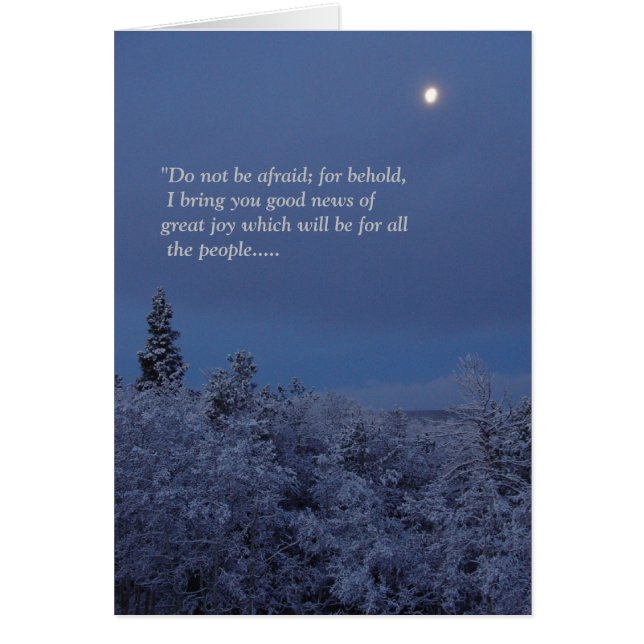 Winter Moon Christian Scripture Christmas Card (Front)