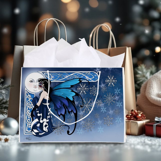 Winter Moon Fairy Blue Large Gift Bag (Creator Uploaded)