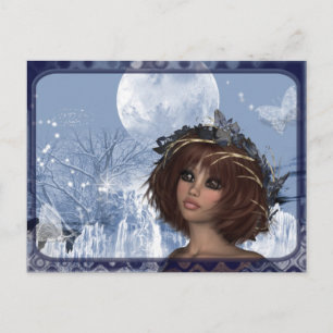 Winter Moon - Fantasy Woman Design Postcard
