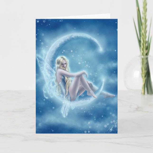 Winter Moon Greeting Card (Front)