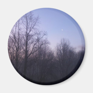 Winter Moon Morning Landscape Photography Magnet