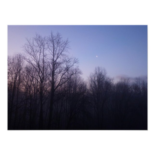 Winter Moon Morning Landscape Photography Poster (Front)