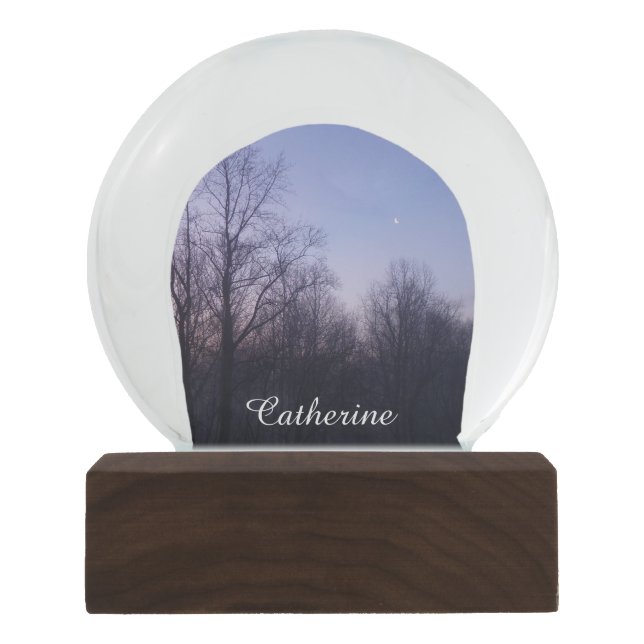 Winter Moon Morning Landscape Photography Snow Globe (Front)