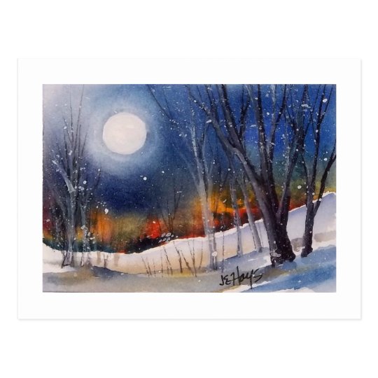 WINTER MOON POSTCARD