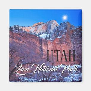 Winter Moon Zion National Park Utah Magnet