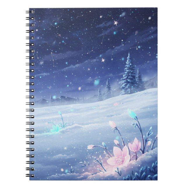 Winter Moonlight Spiral Notebook (Front)